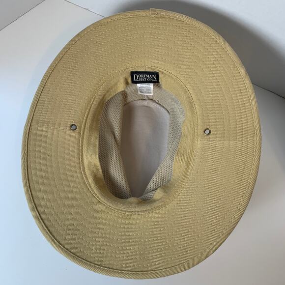 Dorfman Hat Co. Wide Brim Sun Panama Hat Large Mesh Vented Fishing Tan Size XL - Picture 5 of 9